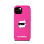 Karl Lagerfeld Silicone Choupette Head MagSafe – dėklas iPhone 15 Plus / 14 Plus (rožinis)