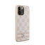 DKNY Leather Checkered Mono Pattern & Printed Stripes – dėklas iPhone 14 Pro Max (rožinis)