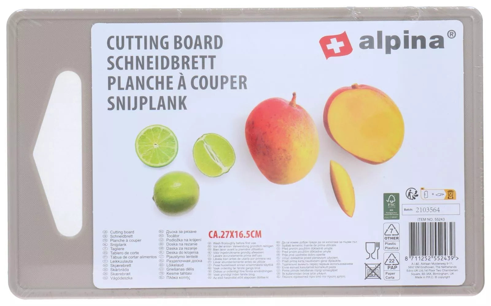 Alpina pjaustymo lentelė, įvairių spalvų, 27 × 16,5 cm 871125255243