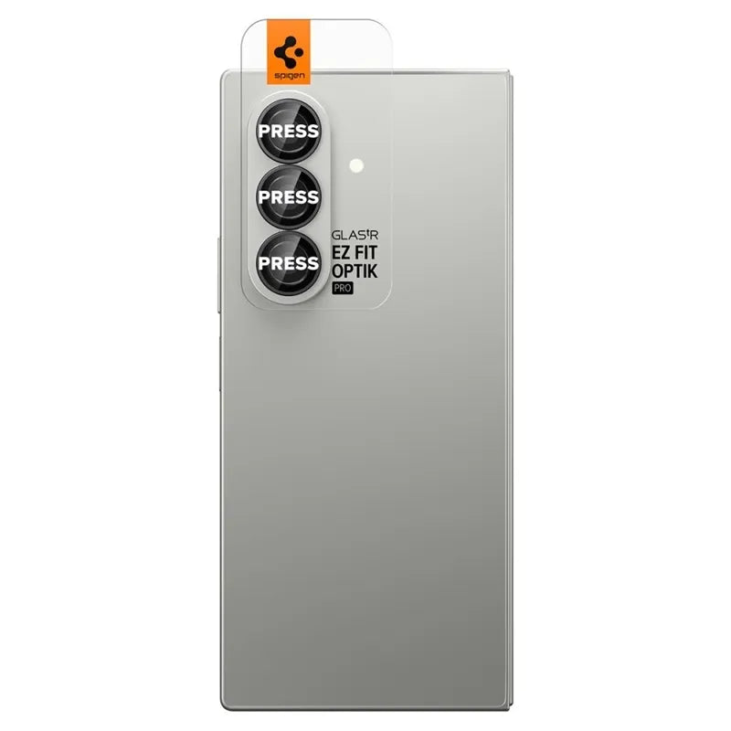 Spigen Optik Pro HD GLAS.TR EZ Fit kameros apsauga, 2 vnt. - Objektyvo apsauga Samsung Galaxy Z Fold 7 telefonui (2 vnt.) (Juoda)