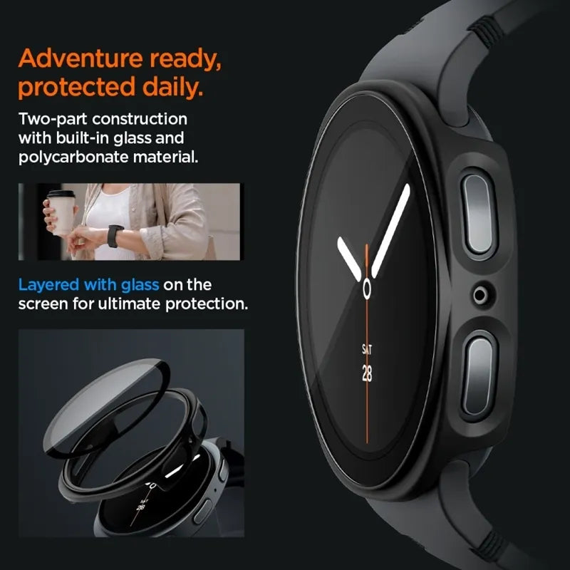 Spigen Thin Fit 360 – dėklas Samsung Galaxy Watch 9 / 8 44 mm (juodas)