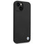 BMW Liquid Silicone Case Metal Logo dėklas iPhone 14 (juodas)