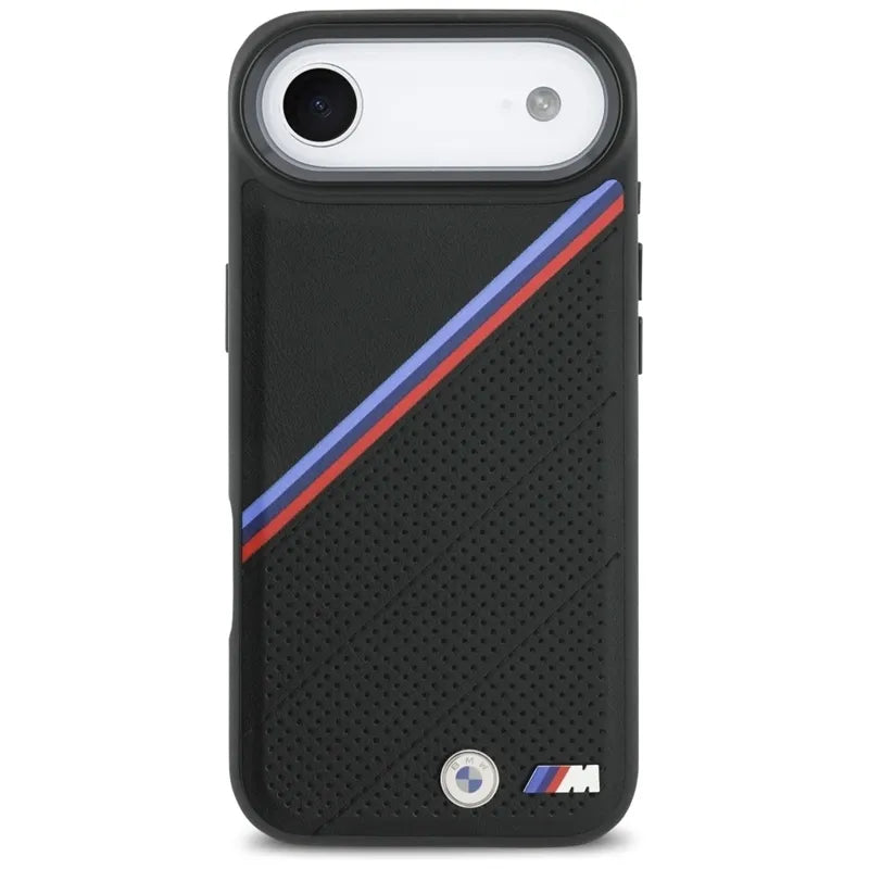 BMW M Tricolor Metal Logo MagSafe - iPhone Air dėklas (juodas)