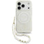 „Guess IML Flowers Electro Pearl Strap MagSafe“ – dėklas „iPhone 17 Pro“ (baltas)