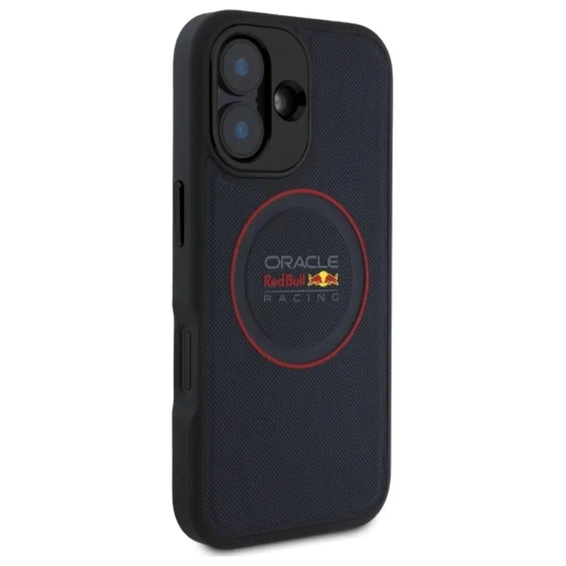 Red Bull Leather Red Ring MagSafe – dėklas iPhone 16 Plus (tamsiai mėlynas)