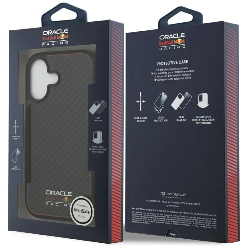 Red Bull Kevlar Logo Matt MagSafe – Apple iPhone 17 dėklas (juodas)