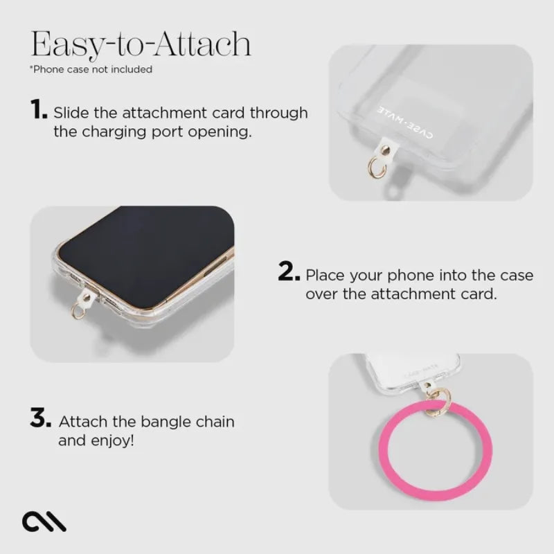 Case-Mate Phone Bangle – riešo dirželis išmaniajam telefonui (fuksijos spalvos)
