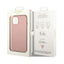 Guess Saffiano Metal Logo Stripes – Dėklas iPhone 14 Plus (rožinis)