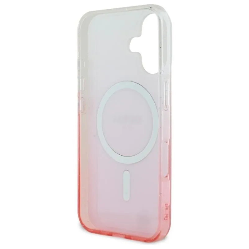 Guess IML Glitter Gradient MagSafe - Dėklas iPhone 16 (Rožinis)