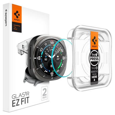 Spigen GLAS.TR EZ FIT 2-Pack – Grūdintas stiklas, skirtas Samsung Galaxy Watch Ultra 47 mm (2025/2024) (2 vienetai)