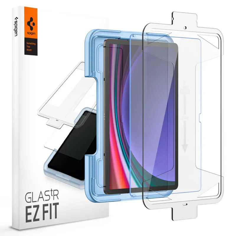 Spigen GLAS.TR EZ FIT – grūdintas stiklas, skirtas Samsung Galaxy Tab S9 11" / S9 FE / S10 FE / S10 Lite 10.9" X710 / X716B / X510 / X516B / X520 / X526 / X400 / X406B