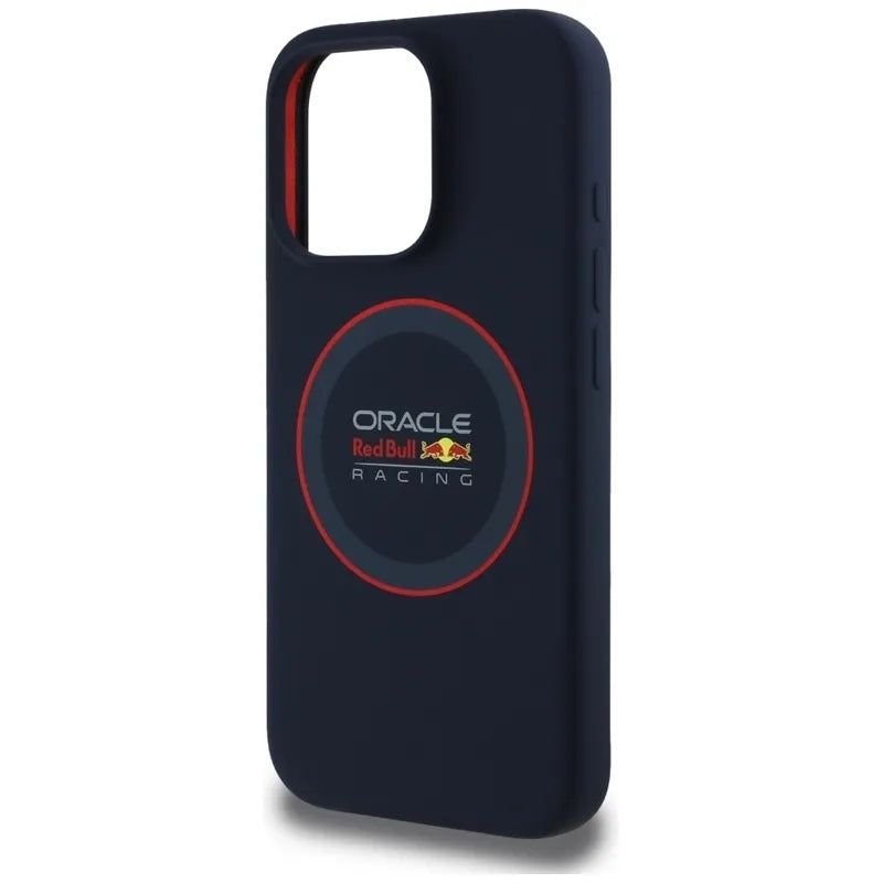 Red Bull Silicone Red Ring MagSafe – dėklas iPhone 16 Pro Max (tamsiai mėlynas)