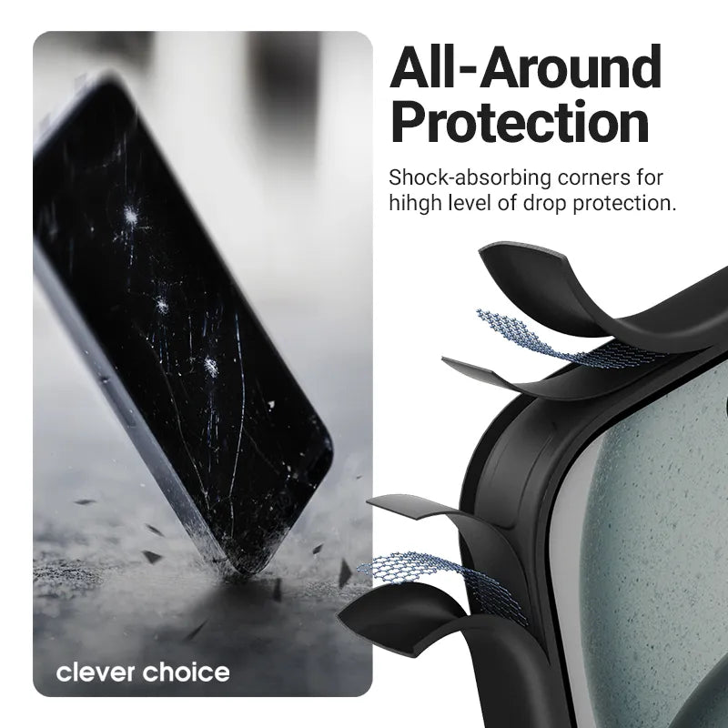 „Crong Hybrid Frost MAG Cover“ – „MagSafe“ dėklas „iPhone 17 Pro Max“ (juodas)