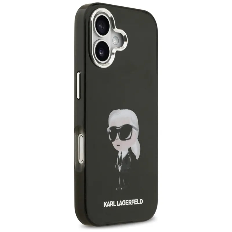 Karl Lagerfeld IML Aquarelle Karl & Logo MagSafe – Dėklas iPhone 17 (juodas)