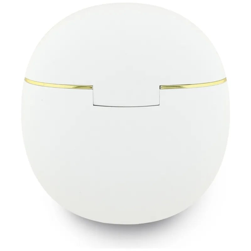 Guess Gold Line Triangle – TWS „Bluetooth“ ausinės + įkrovimo dėklas (baltos)