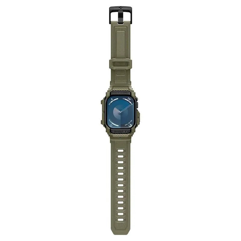 Spigen Rugged Armor Pro - Dirželis su dėklu Apple Watch 10 46 mm (Vintage Khaki)