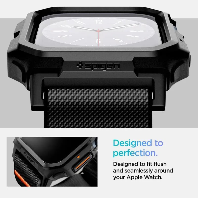 Spigen Lite Fit "Pro" - dėklas su dirželiu Apple Watch 10 42 mm laikrodžiui (matinis juodas)