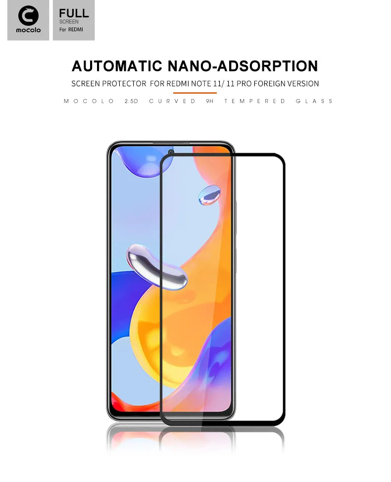 Mocolo 2.5D Full Glue stiklas - apsauginis stiklas, skirtas Xiaomi Redmi Note 11 Pro / Note 11 Pro Plus