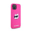 Karl Lagerfeld Silicone Choupette Head MagSafe – dėklas iPhone 15 Plus / 14 Plus (rožinis)