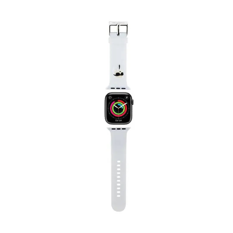 Karl Lagerfeld 3D Rubber Karl Heads NFT – dirželis Apple Watch 38/40/41 mm (baltas)