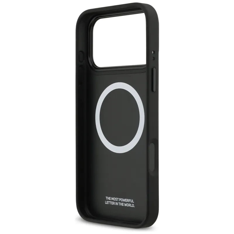 BMW M Tricolor Metal Logo MagSafe – iPhone 17 Pro Max dėklas (pilkas)