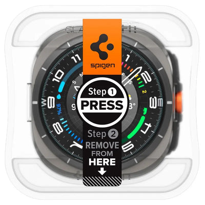 Spigen GLAS.TR EZ FIT 2-Pack – Grūdintas stiklas, skirtas Samsung Galaxy Watch Ultra 47 mm (2025/2024) (2 vienetai)