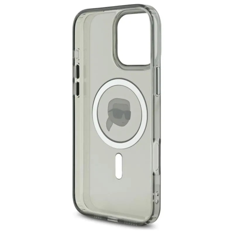 Karl Lagerfeld IML Metal Karl Head MagSafe - dėklas, skirtas iPhone 16 Pro (juodas)