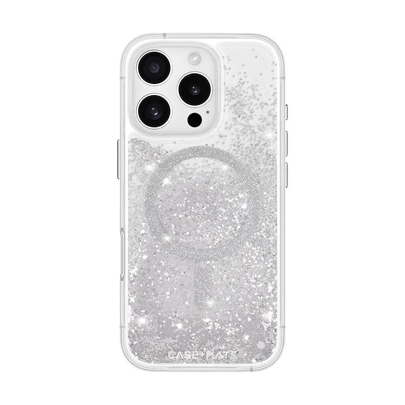 Case-Mate Waterfall MagSafe – dėklas, skirtas iPhone 16 Pro (sidabrinis)