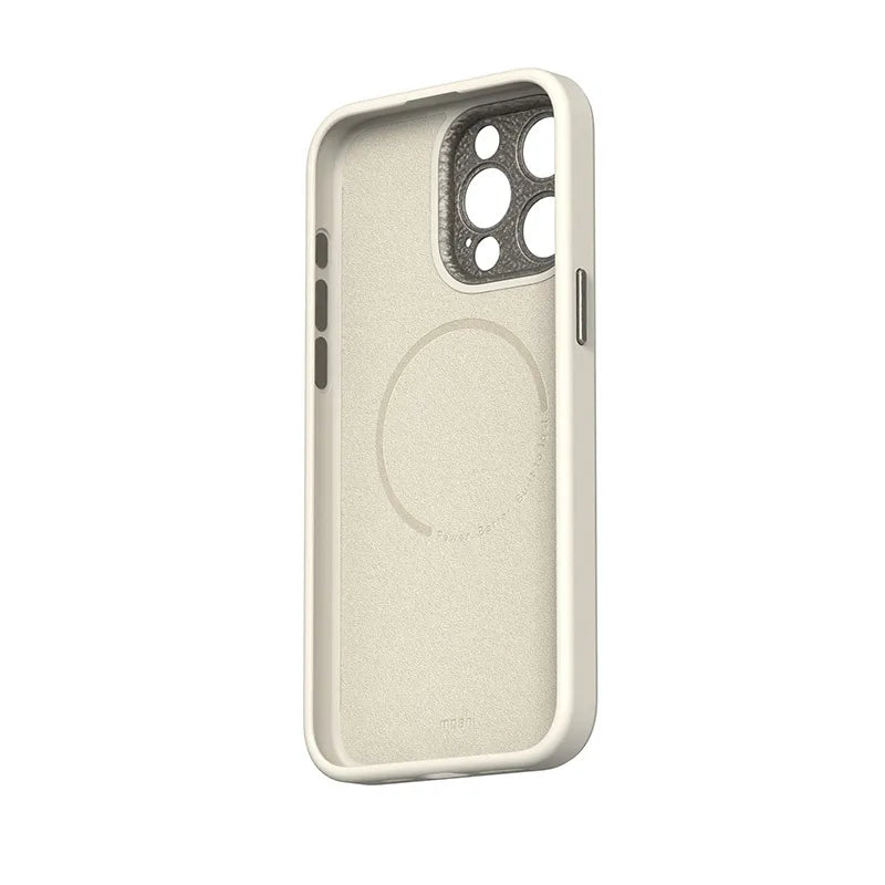 Moshi Napa MagSafe – odinis dėklas iPhone 15 Pro (Eggnog White)