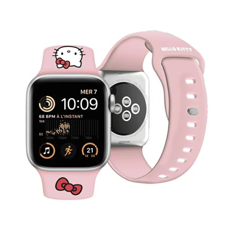 Hello Kitty Silicone Kitty Head – Apple Watch dirželis 42/44/45/49 mm (rožinis)