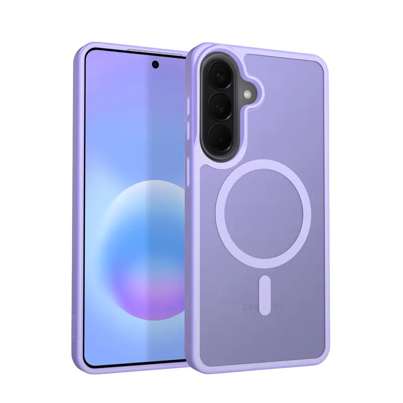 Crong Hybrid Matte Magnetic – MagSafe dėklas Samsung Galaxy A57 (levandos spalvos)