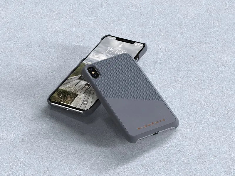 Nordic Elements Original Hel – dėklas iPhone Xs Max su tikro klevo medžio intarpu (pilkas)