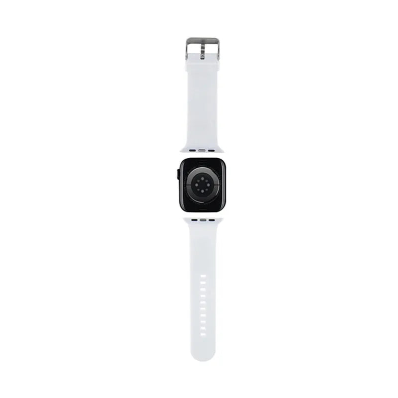 Karl Lagerfeld 3D Rubber Karl Heads NFT – dirželis Apple Watch 38/40/41 mm (baltas)