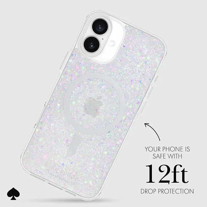 „Kate Spade New York“ apsauginis „MagSafe“ dėklas, skirtas „iPhone 16 Plus“ (stambūs blizgučiai)