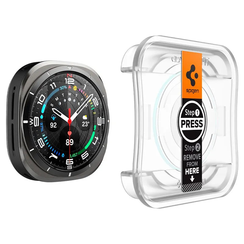 Spigen GLAS.TR EZ FIT 2-Pack – Grūdintas stiklas, skirtas Samsung Galaxy Watch Ultra 47 mm (2025/2024) (2 vienetai)