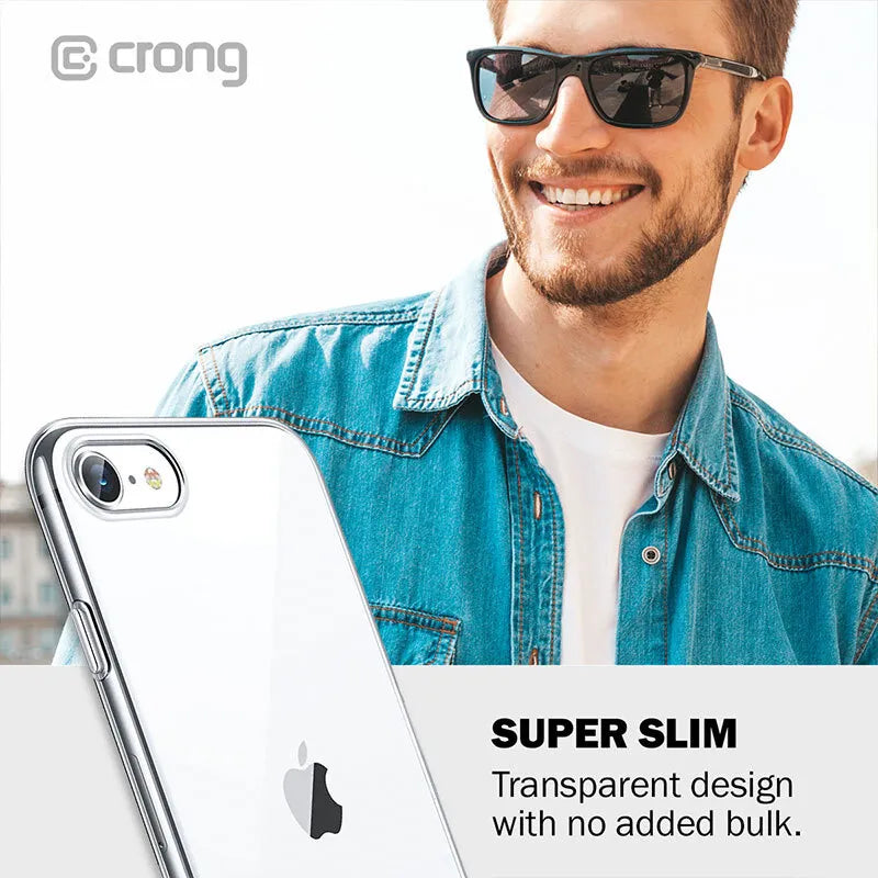Crong Crystal Slim Cover – Apsauginis dėklas, skirtas SE 2020 / iPhone 8 / 7 (skaidrus)