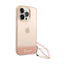Guess Translucent Pearl Strap – dėklas iPhone 14 Pro (rožinis)