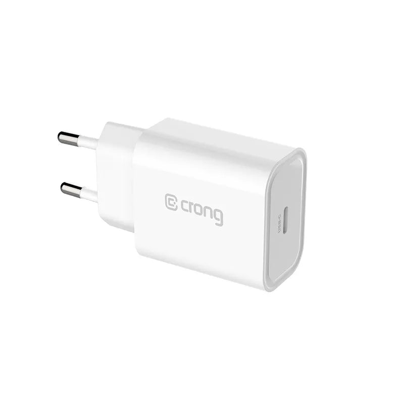 Crong USB-C kelioninis įkroviklis – USB-C Power Delivery 20 W sieninis įkroviklis (baltas)