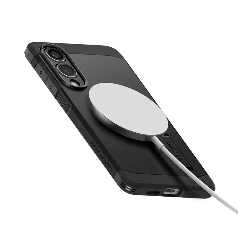 Spigen Tough Armor MagSafe – dėklas Samsung Galaxy S25 Edge (juodas)