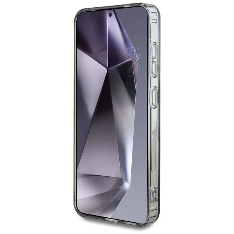 Guess Rhinestones Printed Classic Logo MagSafe – dėklas Samsung Galaxy S25 telefonui (juodas)