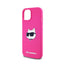 Karl Lagerfeld Silicone Choupette Head MagSafe – dėklas iPhone 15 Plus / 14 Plus (rožinis)