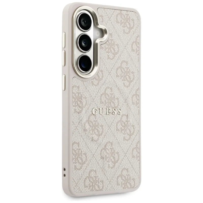 Guess 4G Embossed Ring MagSafe – Samsung Galaxy S26 dėklas (rožinis)