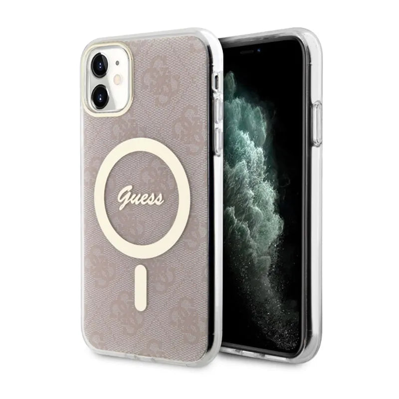 Guess 4G MagSafe – dėklas iPhone 11 (rožinis)