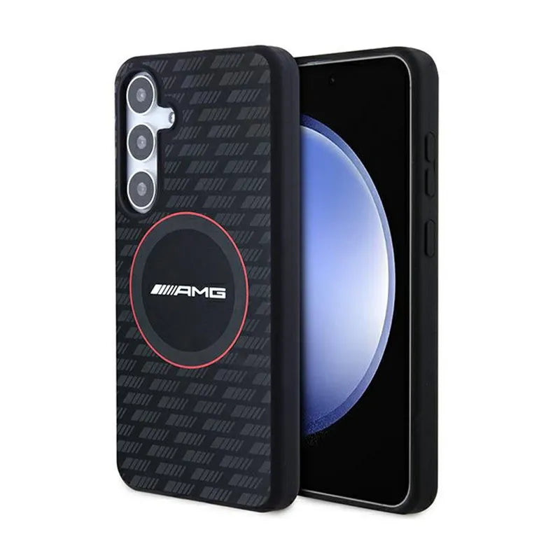 AMG Silicone Carbon Pattern MagSafe - dėklas Samsung Galaxy S24 telefonui (juodas)