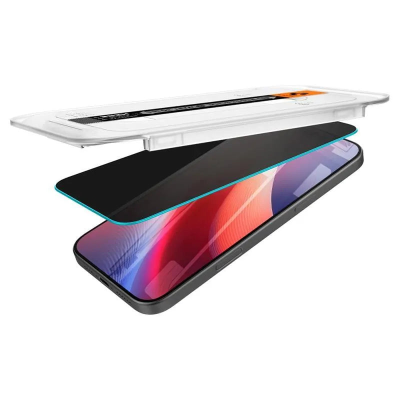 Privatumą saugantis stiklas SPIGEN GLAS.TR ”EZ FIT” 2-PACK IPHONE 16 Pro / 17 / 17 Pro PRIVACY