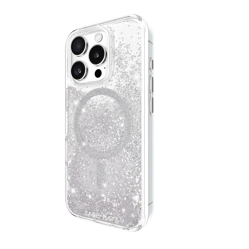 Case-Mate Waterfall MagSafe – dėklas, skirtas iPhone 16 Pro (sidabrinis)