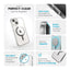 Speck Presidio Perfect-Clear MagSafe – dėklas iPhone 17e / 16e / 15 / 14 / 13 (Skaidrus / Chromuota apdaila / Serene Silver)