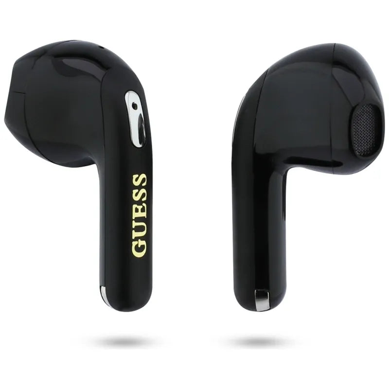 Guess Gold Line Triangle – TWS Bluetooth ausinės + įkrovimo dėklas (juodos)