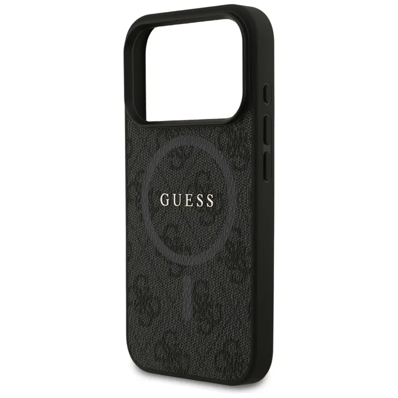Guess 4G Ring Classic Logo MagSafe – dėklas iPhone 17 Pro (juodas)