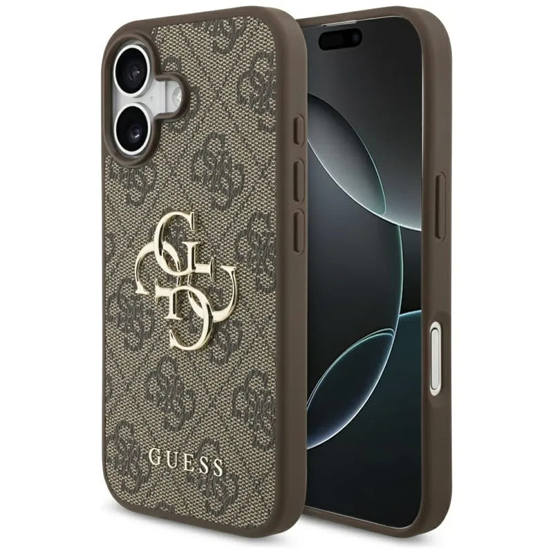 Guess 4G Big Logo – dėklas iPhone 17 (rudos spalvos)